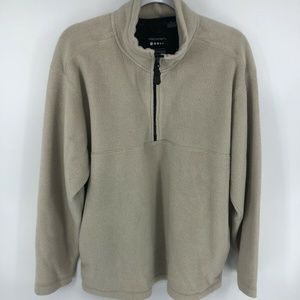 Prospirit 1/4 Zip Pull On Fleece Sweater Tan Size